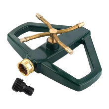 Metal Pulsating Sprinklers with Metal Base, 4-Arms Automatic Rotary Sprinkler 360 Degree Pulsating Impact Sprinklers