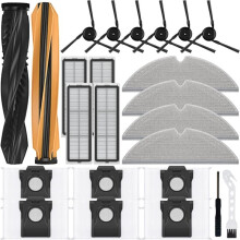 Kit D'Accessoires 24 Pièces D20 Pro , pour Aspirateur Robot pour D20 Pro , 2 Brosses Principales, 4 Pads de Nettoyage, 4 Filtres HEPA