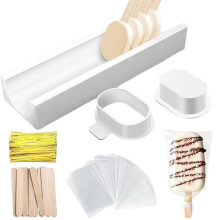 Cakesicle Cutter & Tray Set with 100 Sticks, Bags & Ribbons,Baking Tools for Parties & Weddings