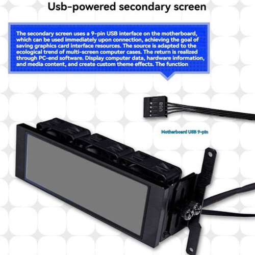 4.6-Inch Screen Memory Cooler IPS-LCD Screen/Motherboard USB 9Pin&Fan 3Pin Interface/Custom Background