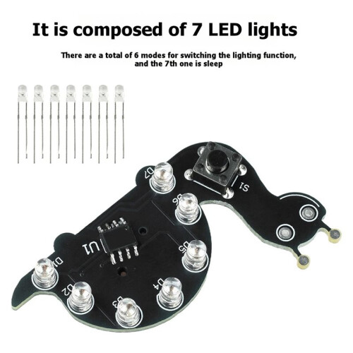 DIY Soldering Learning Kit with LED Shell Flow Light SMD SMT Learner Solder Kit for Electronics Enthusiasts
