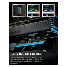 ARGB GPU Support Bracket - 5V 3-Pin Sync Adjustable Card Sag Holder for PC Case Black
