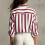 Women's Striped Button Down Shirt Long Sleeve Collared-Blue L 9