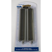 Bachmann Trains - Snap-Fit E-Z Track 9" Straight Track (4/card) - Nickel Silver Rail With Gray Roadbed - HO Scale, 8