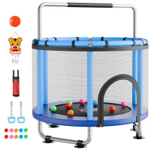 Trampoline pour Enfants 142 cm-Duoku-Charge 60 kg Bleu, Adapté aux Tout-Petits pour Utilisation Intérieure et Extérieure