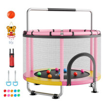 Trampoline voor Kinderen 150 cm - Duoku - Rond, Draagcapaciteit 60 kg, Roze. Voor Peuters binnen en buiten.