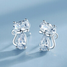 Sprankelende zirkonia oorknopjes voor dames, hypoallergeen, modieuze sieraden, elegante oorpiercings in diervorm, perfect als verjaarda