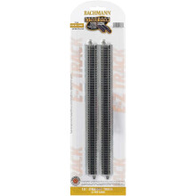 Bachmann Trains Snap Fit E-Z Track 10" Straight Track (6/Card) Nickel Silver Rails Gray Roadbed - N Scale