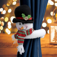 2er-Set Weihnachtsdekorationszubehör: Vorhangschnallen, kleiner Schneemann (alter Mann) – Schneemann-Geschenk für Kinder und Freu