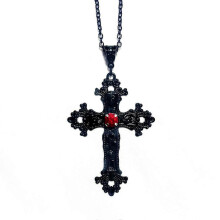 Gotische kruisketting met religieuze hanger, choker van legering. Perfect cadeau voor mannen en vrouwen.