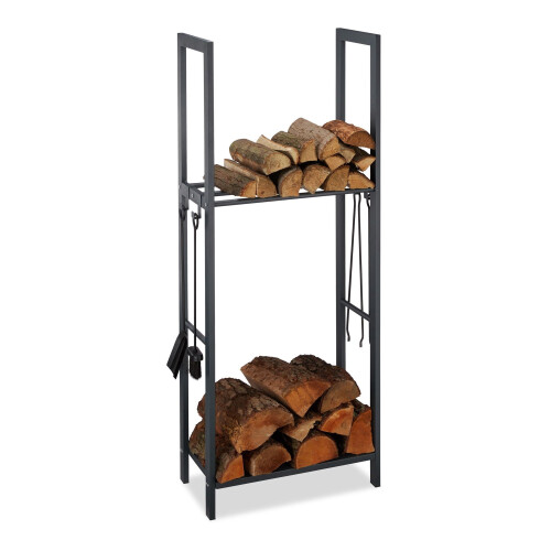 Holzständer mit 2 Ablagen 1