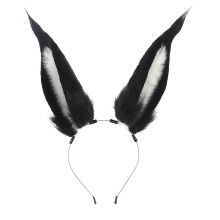Accesorios de cosplay de anime, diadema de lobo con forma de bestia, peinado de conejo peludo para Halloween, diadema de conejo pe
