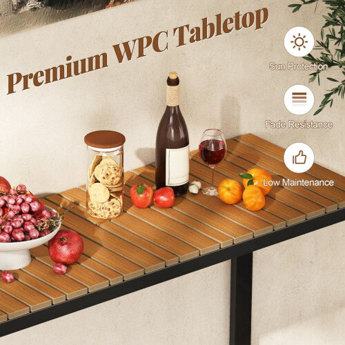 Buitenconsoletafel voor op het terras, 129 x 42 cm, WPC-blad 2