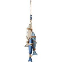 Wooden Fish & Starfish Wall Decor - Beachy Wall Decor , Coastal Nautical Hanging Decor for Bathroom, BeachHouse Fish