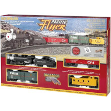 Bachmann Trains - Pacific Flyer Ready To Run Electric Train Set - HO Scale