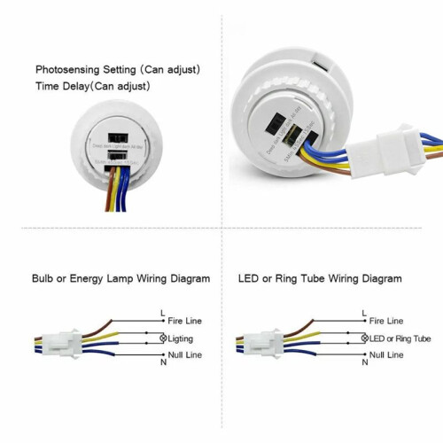 Motion Sensor Light  AC85-265V PIR Sensor for Lighting  Delay Adjust Movement Detector Lamp Automatic 2