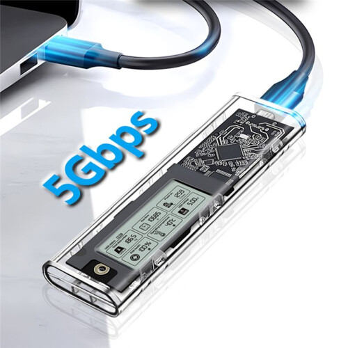 M.2 NVME/NGFF Case Dual Protocol Solid State Drive Case 20Gbps M.2 to USB 3.2 Gen2 Intelligent Hard Drive Case 1