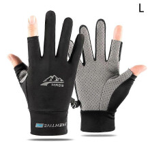 Summer Sunscreen Gloves Women Thin Ice Silk Anti-ultraviolet Dew Finger Touch Screen Driving Riding Non-slip Breathable Gloves
