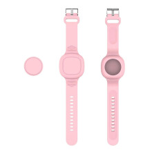 Soft Silicone Children Wristband Kid Watch BraceletsGPSHolder Anti-Lost Bracelets Watchband Design Suitable for SmartTag Pink
