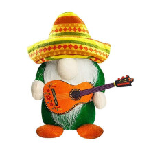 Fiesta Gnome Plush Decor, Compatible with Cinco De Mayo Party Supplies, Sombrero Guitar Maracas Taco Tuesday Tomte Kitchen Pinata Tray