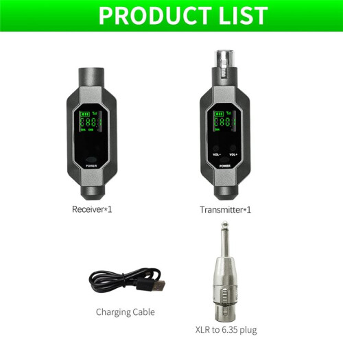 Convertidor de MicróFono InaláMbrico UHF, Transmisor XLR y Sistema de MicróFono Receptor para MicróFono DináMico 2