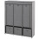 Grey Folding Fabric Wardrobe with 3 Drawers Storage Cabinet 2