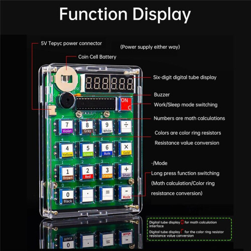 Diy Calculator Electronic Production Kit 51 Microcontroller Teaching Experiment Welding Practice Diy Module 1