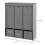 Grey Folding Fabric Wardrobe with 3 Drawers Storage Cabinet 5