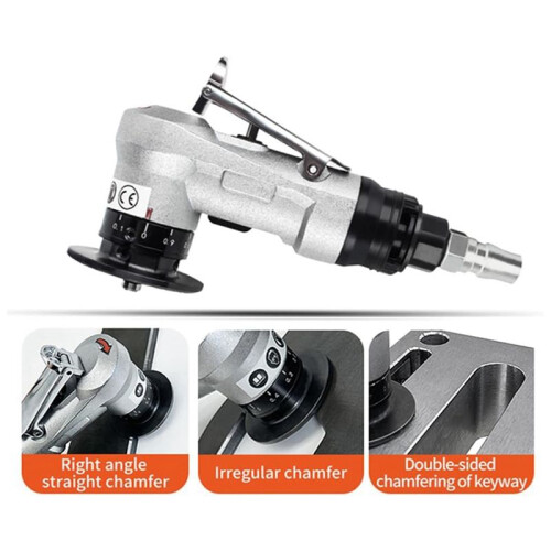 Chamfering Machine, Pneumatic Beveling Machine for Inner Hole Deburring Linear,1/4 Inch Intake Connection,Set A 1