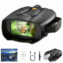 Et 4K-sett med nattsyn og 10x digital zoom-kikkerter for utendørs bruk med en rekkevidde på 800 m og en 3-tommers IPS-sk