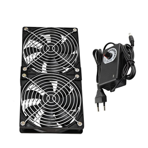 110V-220V Fan Cooling Controller Btc Machine Chassis Workstation Cabinet Radiator Server Fan for GPU VGA, EU Plug 1