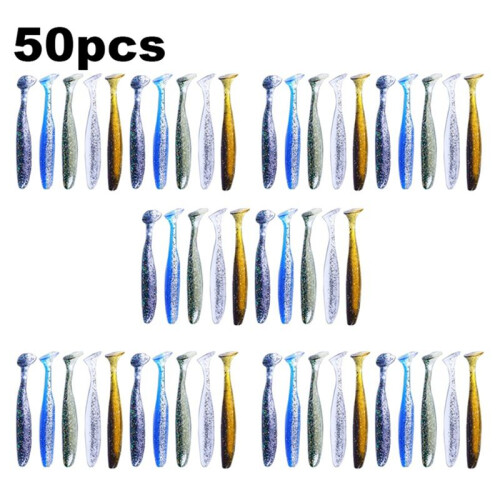 50 StüCk WeichköDer SilikonköDer Wobbler AngelköDer Meereswurm Swimbait Streamer SilikonköDer AngelzubehöR 7 Cm 1