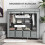 Grey Fabric Wardrobe with Doors 2 Rails and 10 Compartments 6