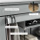 Grey Fabric Wardrobe with Doors 2 Rails and 10 Compartments 7