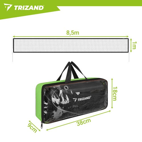 Draagbaar volleybalnet met tas, 8,5 x 1 m, zwart 2