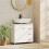 Meuble-lavabo à 3 niveaux, unité de rangement en MDF, blanc 4