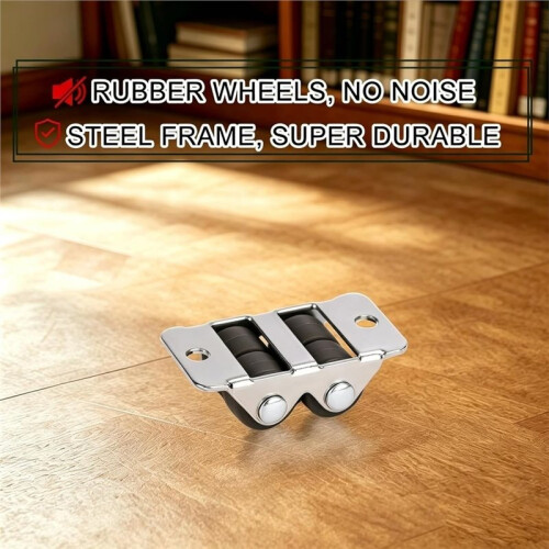Small 4-Wheel Double Row Caster Wheels, 1/2 Inch Fixed Rigid  Casters for Underbed Drawers, DIY Projects (8 Pack)