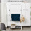 Height Adjustable Rolling Clothes Rack with Lower Shelf White 6