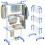 Foldable Clothes Drying Rack 4 Tier with Wheels Blue White 1