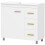 Meuble-lavabo à 3 niveaux, unité de rangement en MDF, blanc 2