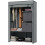 Grey Folding Fabric Wardrobe with Rail and 6 Shelves 2