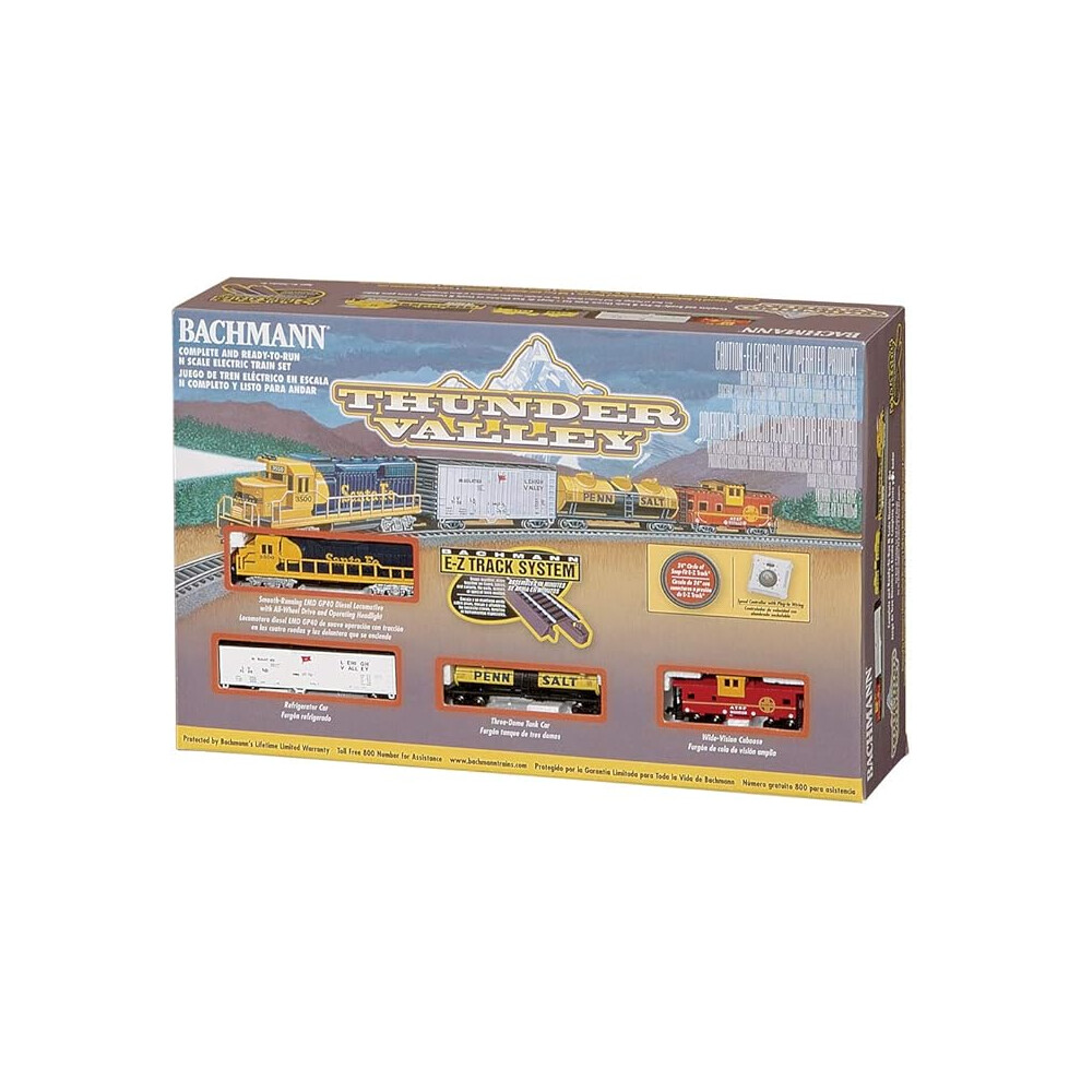 Bachmann Trains - Thunder Valley Ready To Run Electric Train Set - N Scale Multi ,Medium