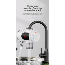 360 Drehbarer Instant-Heißwasserhahn Elektrischer Heiß-Kalt-Mischer Wasserhahn 3400W Sofortheizungswasserhahn Schnelles Heizventil EU-Stecker