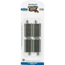 Bachmann Trains - Snap-Fit E-Z TRACK 3" STRAIGHT TRACK (4/card) - NICKEL SILVER Rail With Gray Roadbed - HO Scale