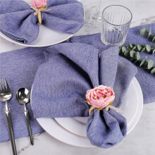 Flower Napkin Rings Peony Flower Handmade Napkin Holder Rings Table Decorations for Wedding,Fall,Daily Party,Picnics