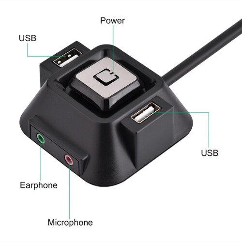 DIY Desktop Power  for Computer Tower Dual USB  Power Reset Button Audio/Microphone Jack Power Reset Button