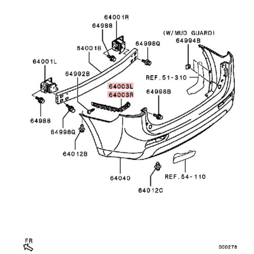 Rear Bumper Side Upper Bracket Support Holder 6410C153 6410C154 for  Outlander 2016-2020 Accessories 1