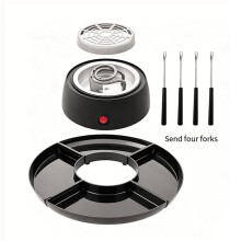 2 in 1 Electric Smore Maker Marshmallow Roaster with 4 Forks Electric Cooking Pot Gathering Snacks Fruit Platter EU Plug