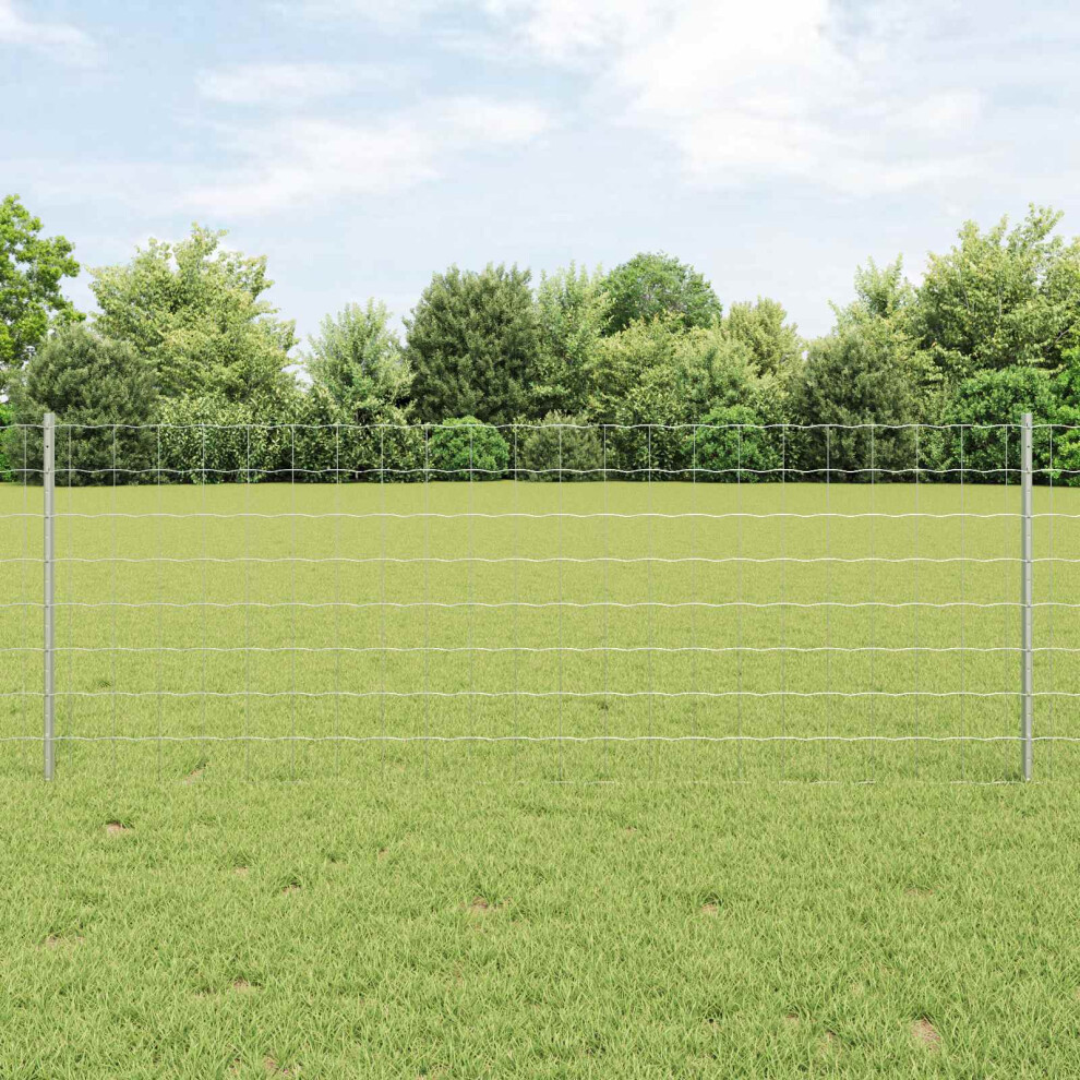 Vidaxl Welded Wire Fence 25 X 0.8 M (W X H) Hot-Dip Galvanised Steel