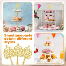 6 Sets 3-Stufiges Kuchenständer-Hardware-Kit, Vintage-Gold Schweres Metall-Etagere für Dessert-Cupcake-Teller